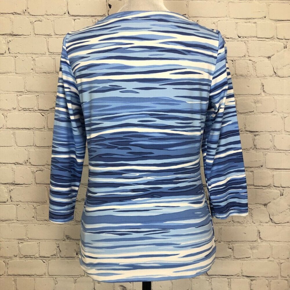 J McLaughlin Wavesong Top Size S Catalina Cloth Blue Sunset Lake - Picture 3 of 8